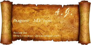 Augner János névjegykártya